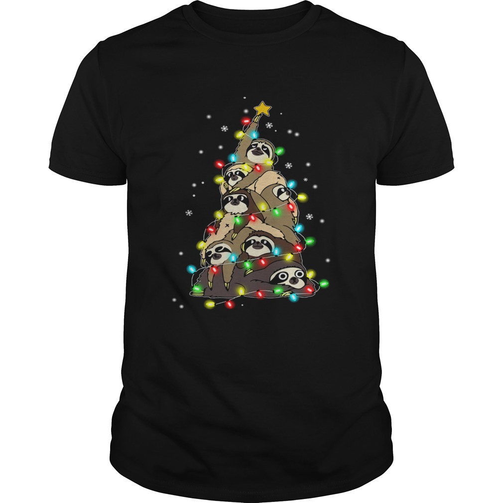 Sloth Merry Christmas Tree shirt