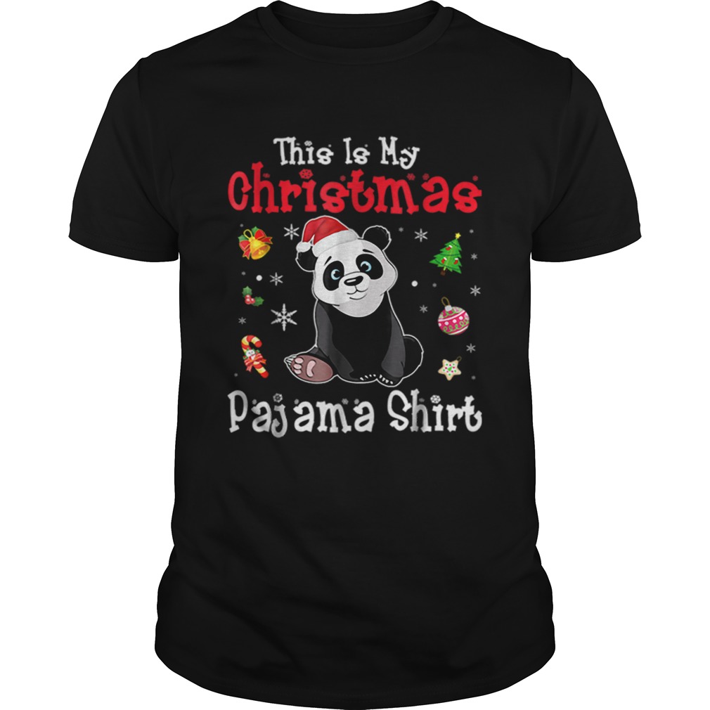 This is My Christmas Pajama Red Santa Hat Panda shirt