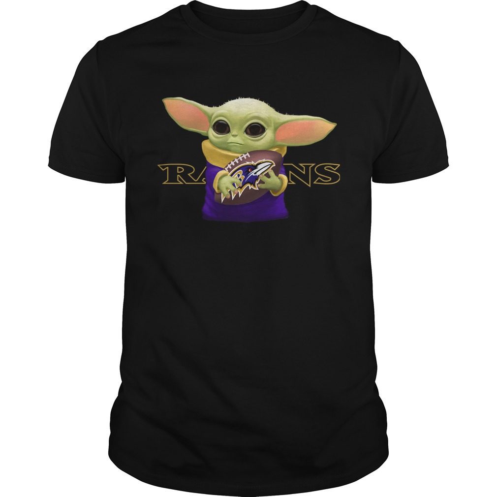 Baby Yoda Hug Baltimore Ravens shirt