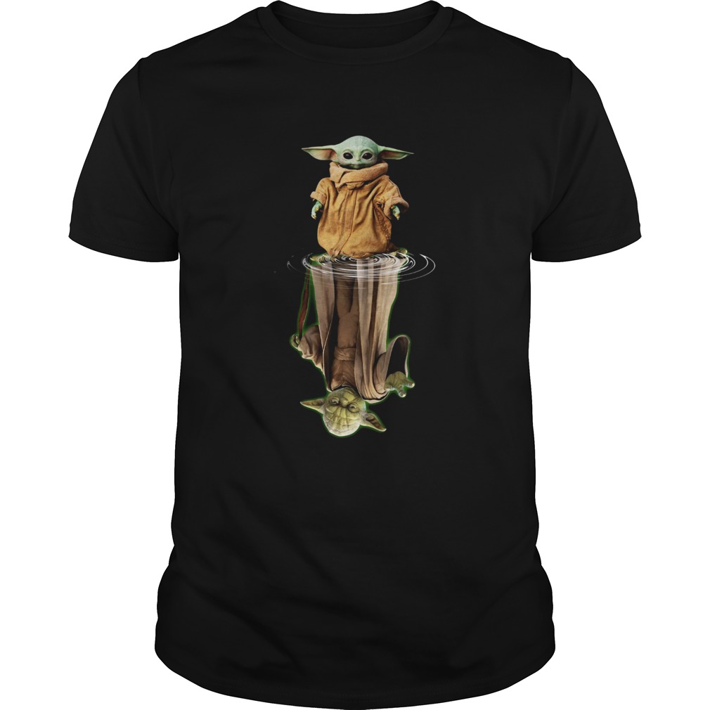 Baby Yoda and Master Yoda water reflection shirt