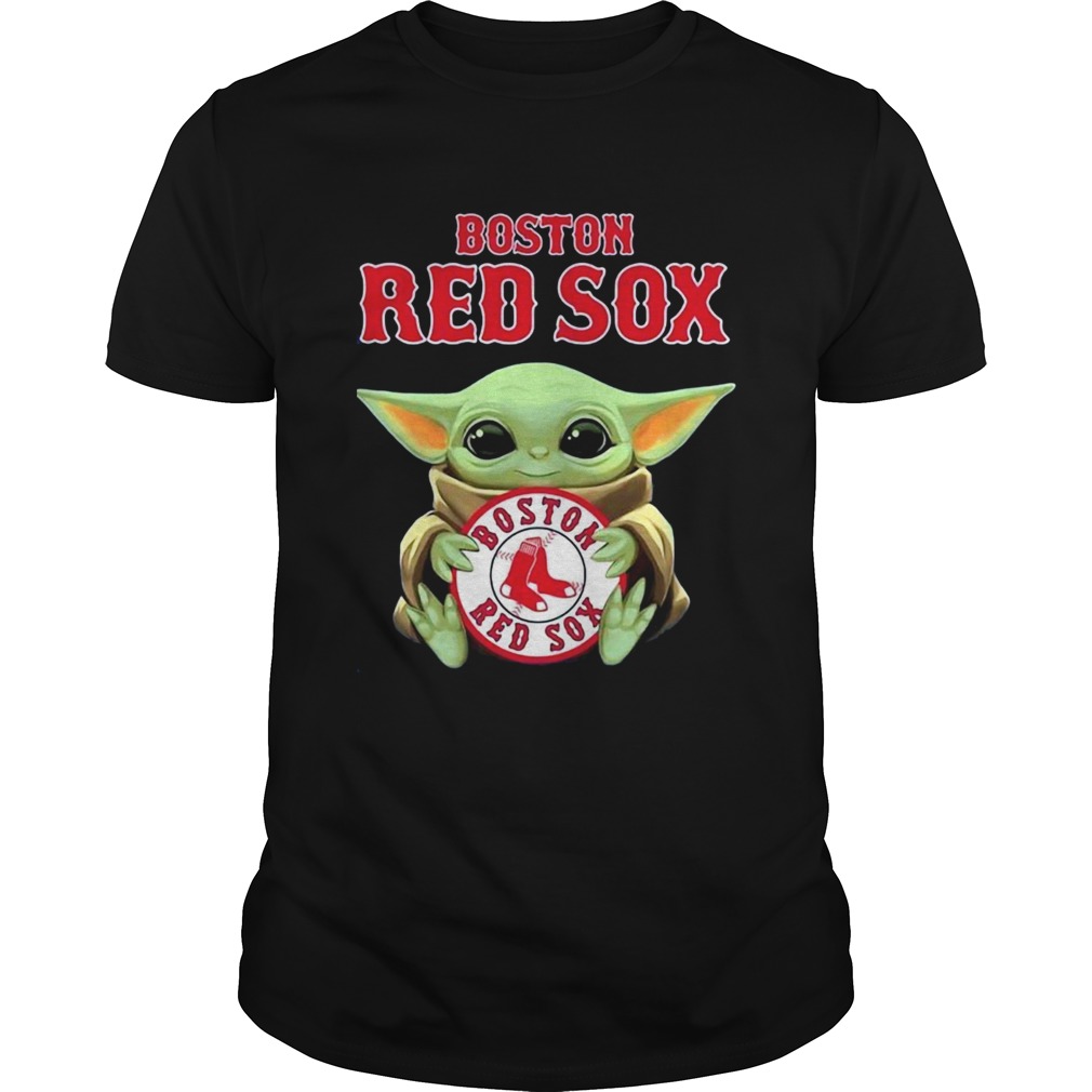 Baby Yoda hug Boston Red Sox The Mandalorian shirt