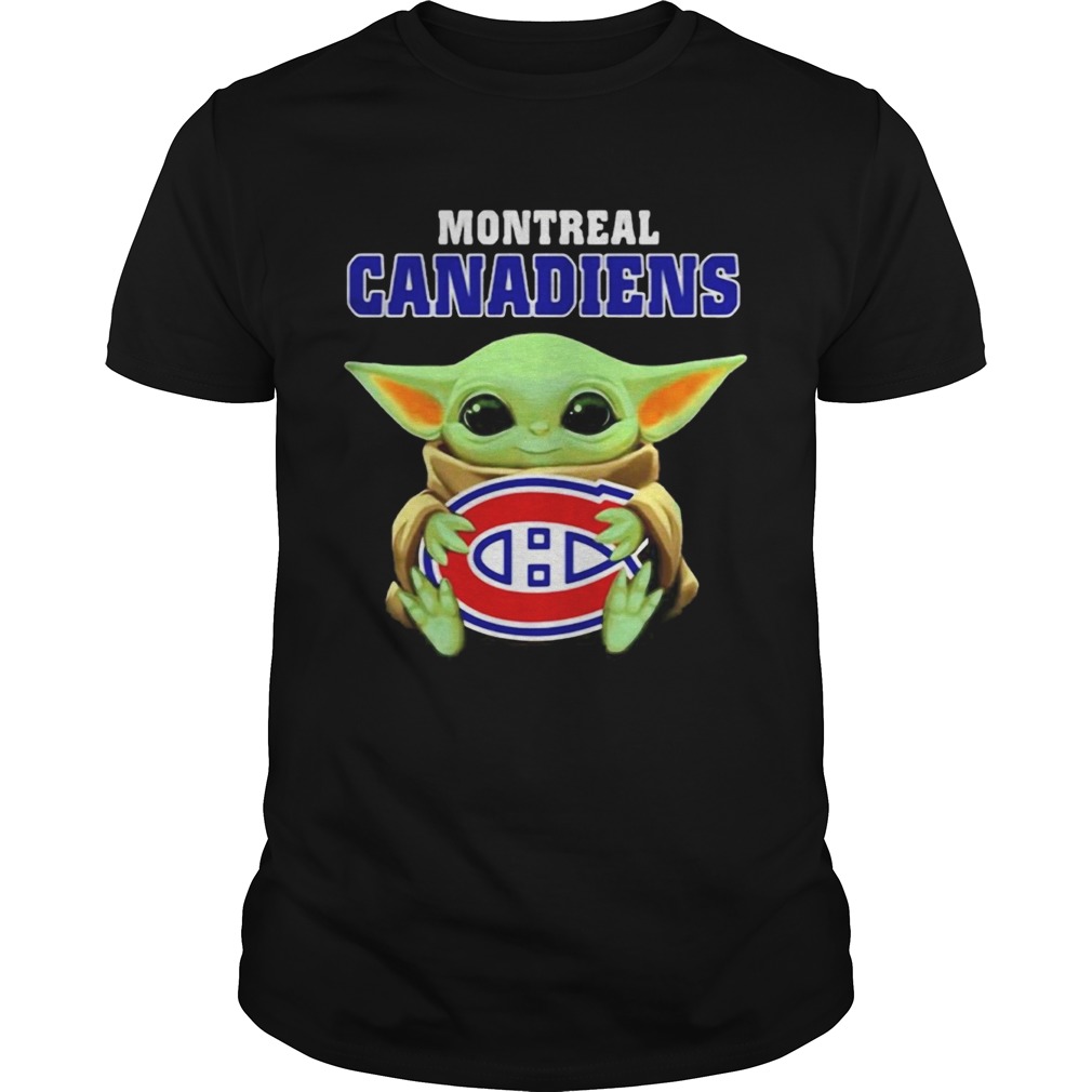 Baby Yoda hug ball Montreal Canadiens shirt
