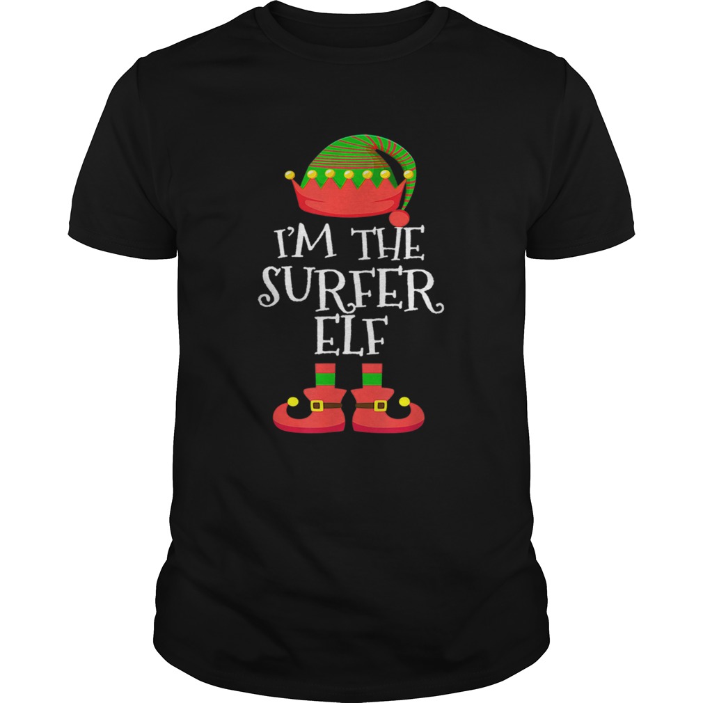 IM THE Surfer ELF Christmas Xmas Funny Elf Group Costume shirt