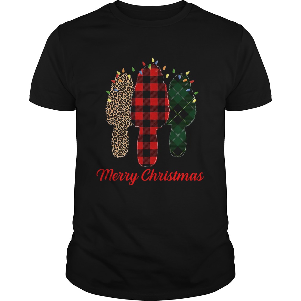 Merry Christmas Morel Buffalo Plaid Gift For Mushroom Hunting shirt