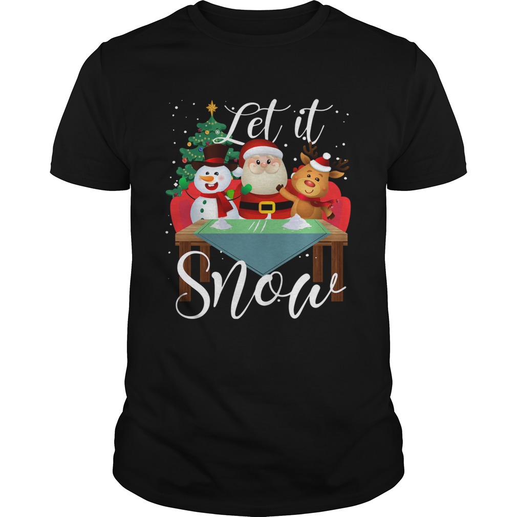 Santa Claus Reindeer Snowman Cocaine Let It Snow shirt