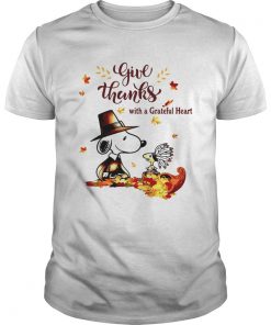 Snoopy and Woodstock Give thanks with a Grateful heart  Unisex