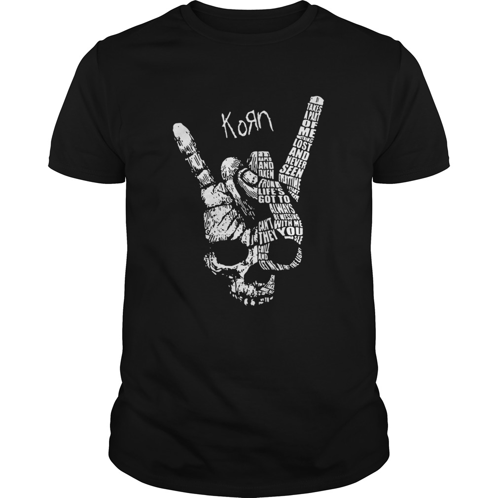 Heart Beat Skull Hand Korn shirt