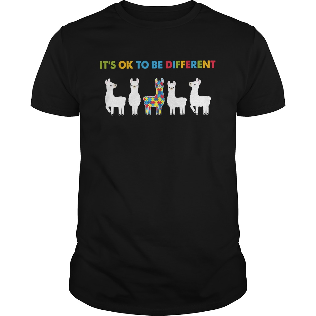 Llama Autism Its Ok To Be Different shirt