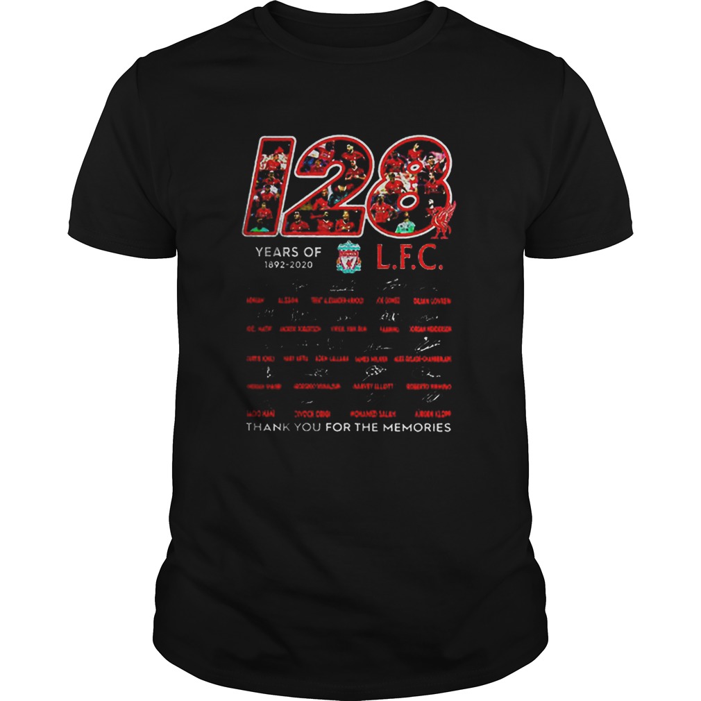 128 years of 1892 2020 Liverpool Club thank you for the memories signatures shirt