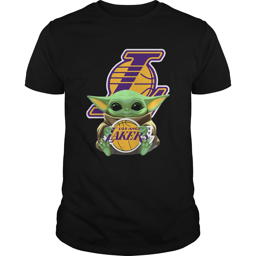 Baby Yoda Hug Los Angeles Lakers shirt