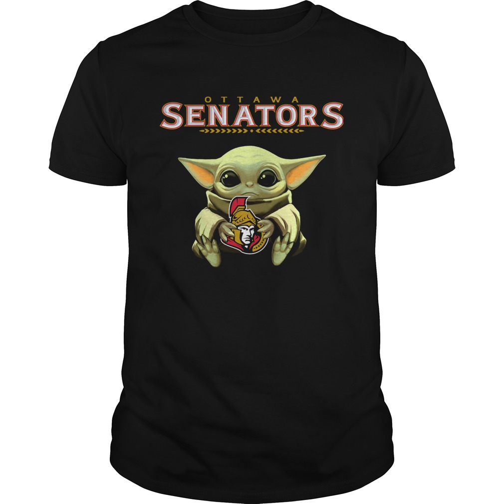 Baby Yoda Hug Ottawa Senators shirt