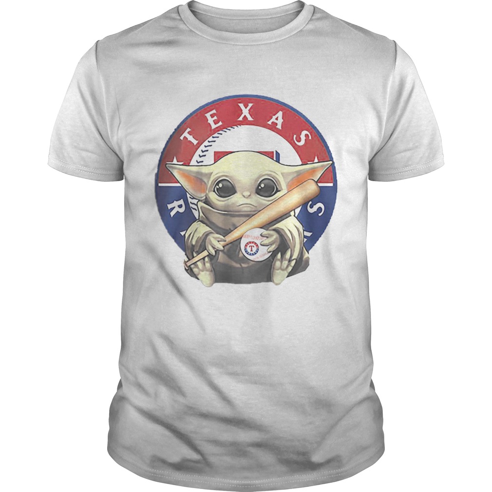 Baby Yoda Hug Texas Rangers Logo Star Wars shirt