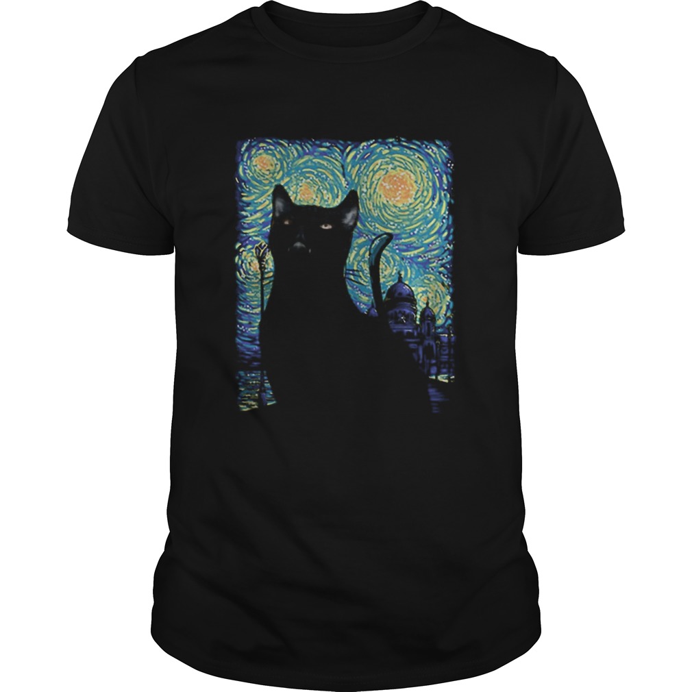 Black Cat Van Gogh shirt