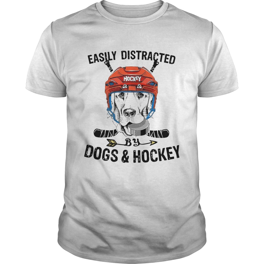 Easily Distracted By Dogs And Hockey shirt