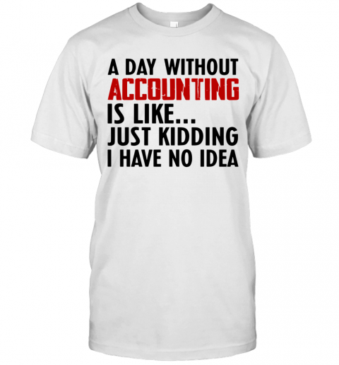 A Day Without Accounting Is Like Just Kidding I Have No Idea T-Shirt