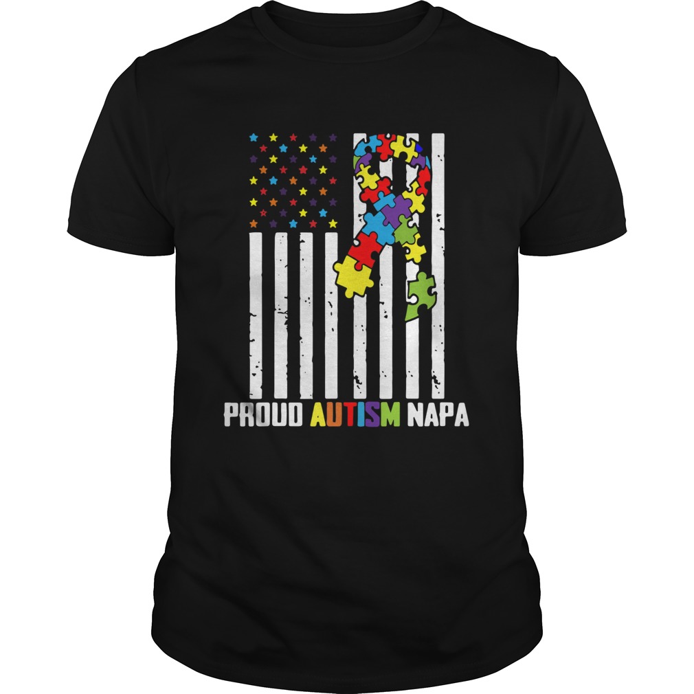 Autism Awareness Shirt American Flag Proud Autism Napa shirt