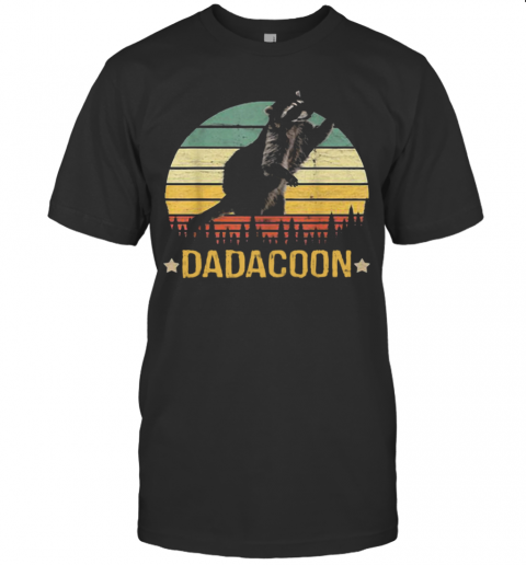 Beautiful Dadacoon Raccoon Fathers Day 2020 Sunset T-Shirt