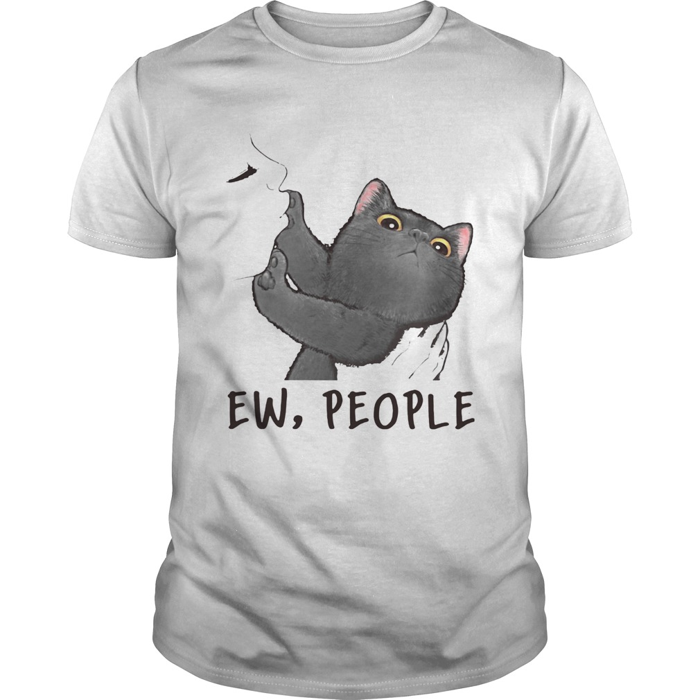 Black Cat Pushing Ew People shirt
