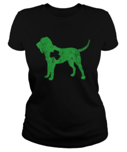 Bloodhound Irish Clover St Patrick Day Leprechaun Dog  Classic Ladies