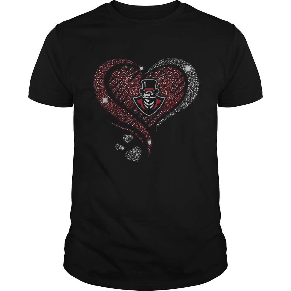 Diamond heart love Austin Peay Governors logo shirt