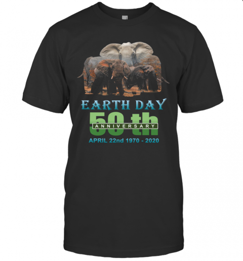 Earth Day 50Th Anniversary Elephant Silhouette Elephant T-Shirt