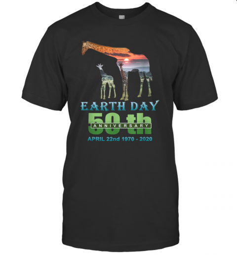 Earth Day 50Th Anniversary Giraffe Silhouette Giraffe T-Shirt