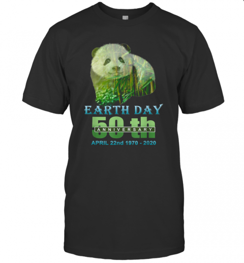 Earth Day 50Th Anniversary Panda Silhouette Panda T-Shirt