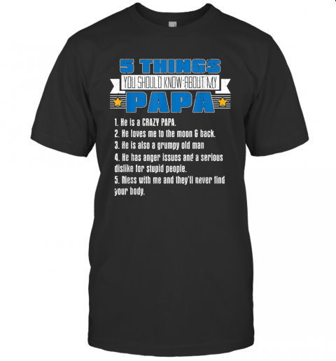 Five Things About My Papa Father's Day T-Shirt