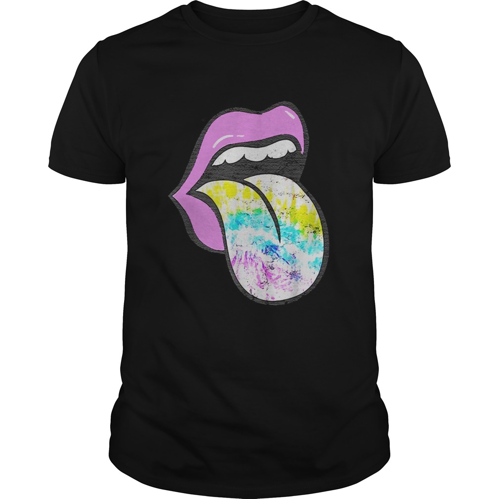 Lavender rose lips Tie Dye tongue out Pastel Spring shirt