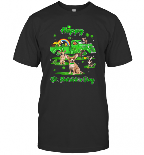 Leprechaun Driving Truck Chihuahua St Patricks Day T-Shirt