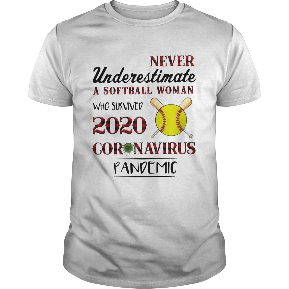 Never Underestimate A Softball Woman Who Survived 2020 Coronavirus Pandemic shirt