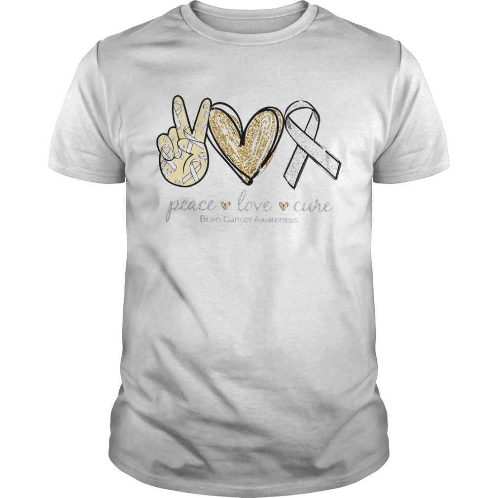 Peace Love Cure brain Cancer Awareness shirt