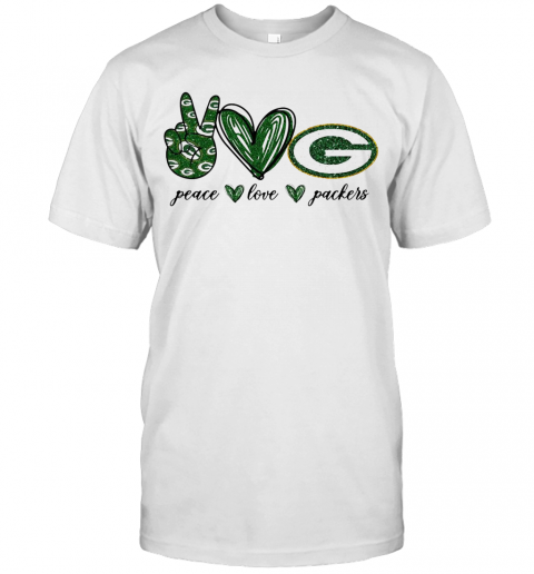 Peace Love Green Bay Packers Logo T-Shirt