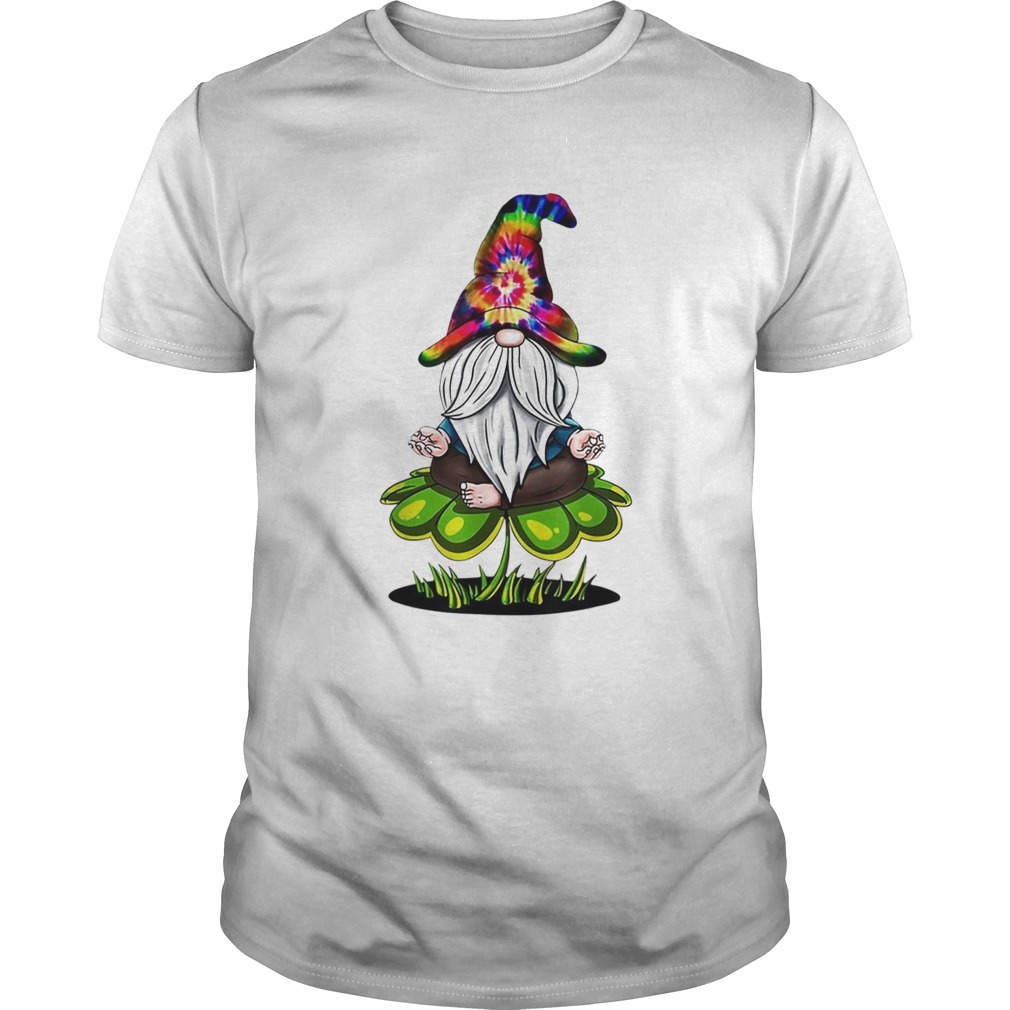 Pretty Hippie Tie Dye Gnomes Yoga St Patricks Day Shamrock Namaste shirt