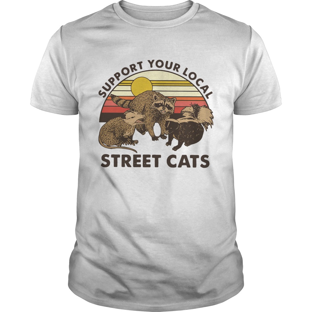Racoon Support Your Local Street Cats Vintage shirt
