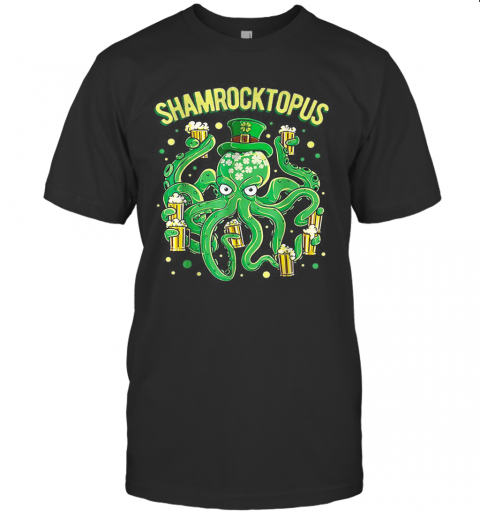 Shamrocktopus St Patricks Day Men Octopus Leprechaun Beer T-Shirt