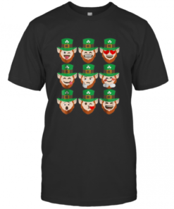 St. Patrick Day Emoji Funny Leprechaun Faces T-Shirt Classic Men's T-shirt
