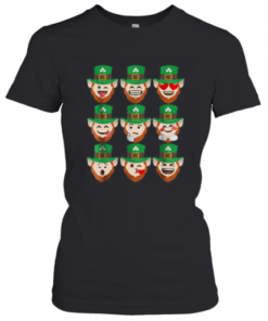 St. Patrick Day Emoji Funny Leprechaun Faces T-Shirt Classic Women's T-shirt