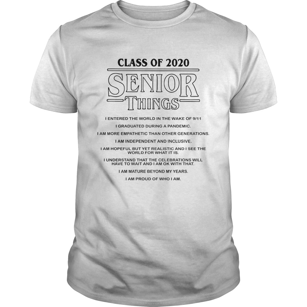 Class Of 2020 Senior Things shirt