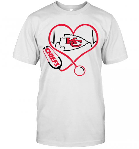 Kansas City Chiefs Heart Nurse Stethoscope T-Shirt