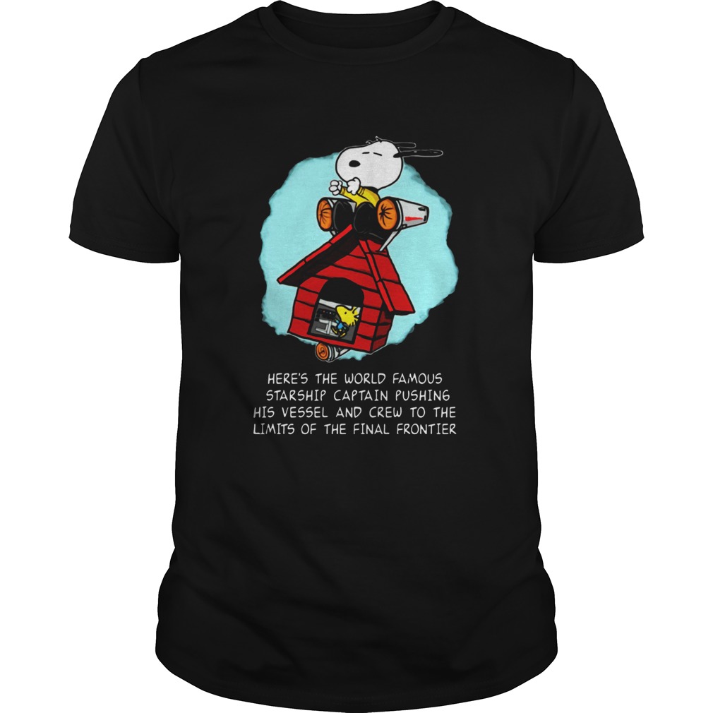 Snoopy Heres The World Famous Starship Captain Pushing His Vessel shirt