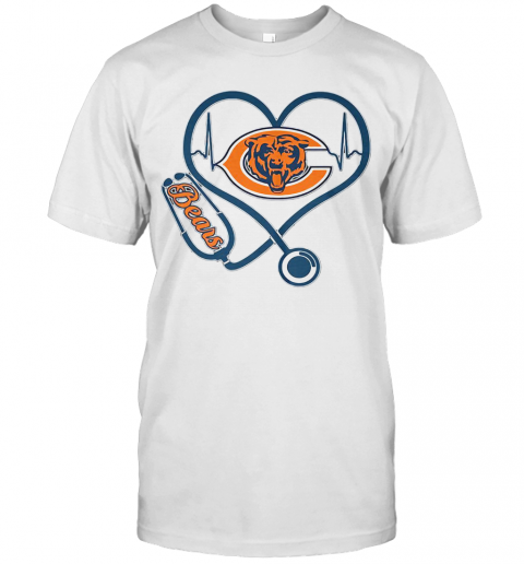 Stethoscope Heart Beat Chicago Bears T-Shirt