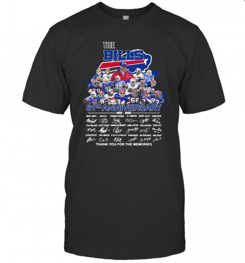 The Buffalo Bills 61Th Anniversary Thank You For The Memories Signature T-Shirt