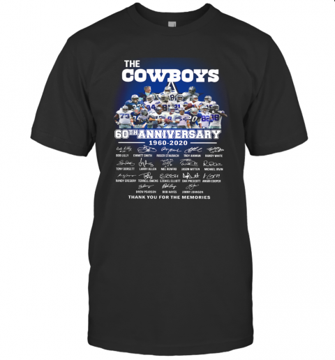 The Cowboys 60Th Anniversary 1960 2020 Signature Thank You For The Memories T-Shirt