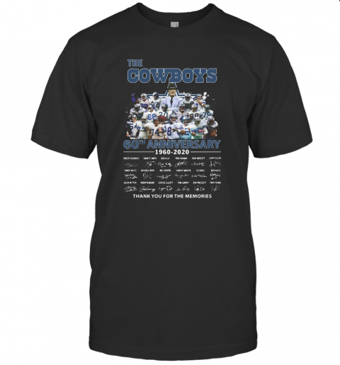 The Dallas Cowboys 60Th Anniversary 1960 2020 Signature Thank You For The Memories T-Shirt