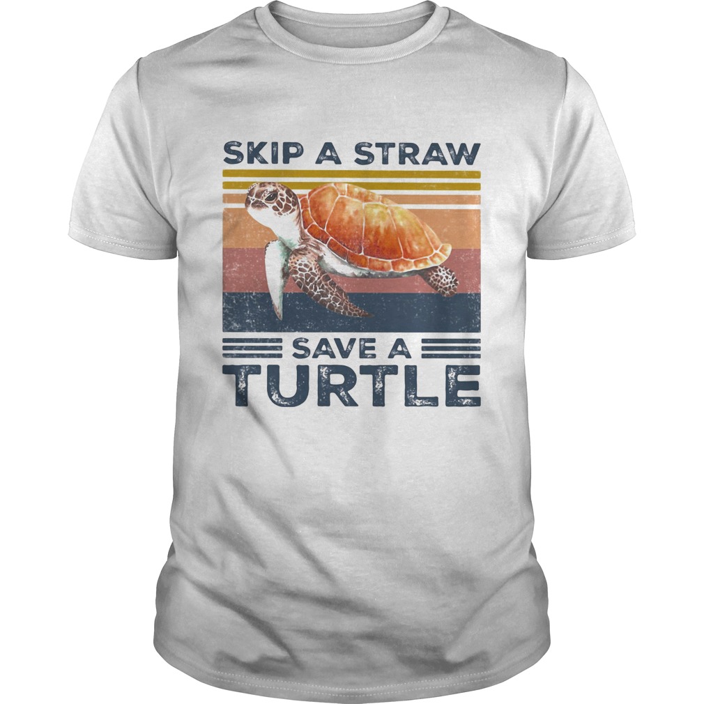 Skip a straw save a turtle vintage shirt