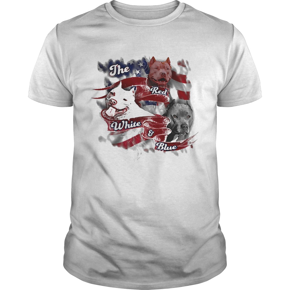 The red white and blue pitbull American flag veteran Independence Day shirt