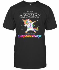 Unicorn Never Underestimate A Woman Who Listens To Rock And Loves Linkin Park T-Shirt Classic Men's T-shirt