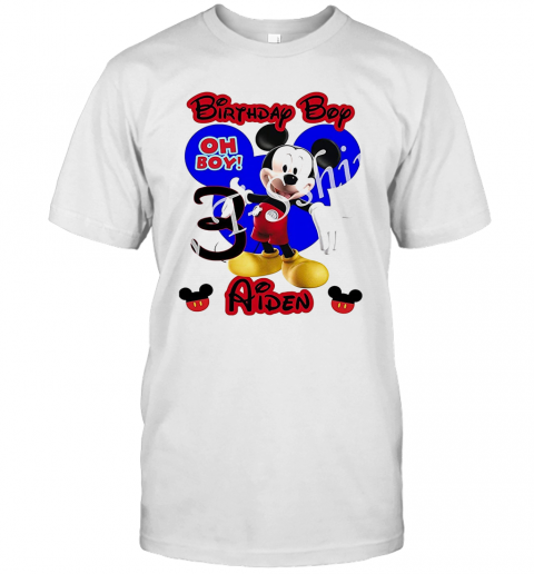 Mickey Mouse Birthday Boy Oh Boy 3 Aiden T-Shirt