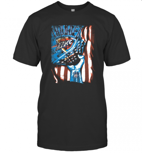 Oklahoma City Thunder American Flag Independence Day T-Shirt